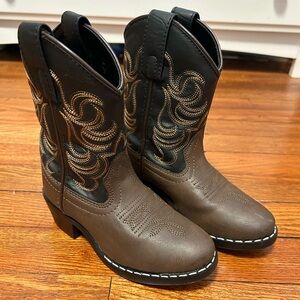Brown and Black Kids Cowboy Boots